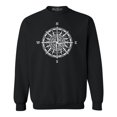 thumbnail image 1 of Shop4Ever Men's Compass Traveling North South East West Crewneck Sweatshirt X-Large Black, 1 of 5