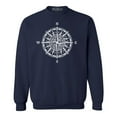 thumbnail image 1 of Shop4Ever Men's Compass Traveling North South East West Crewneck Sweatshirt XXX-Large Navy, 1 of 5