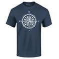 thumbnail image 1 of Shop4Ever Men's Compass Traveling North South East West Graphic T-shirt XX-Large Navy, 1 of 5