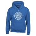 thumbnail image 1 of Shop4Ever Men's Compass Traveling North South East West Hooded Sweatshirt Hoodie X-Large Royal Blue, 1 of 5