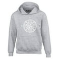 thumbnail image 1 of Shop4Ever Men's Compass Traveling North South East West Hooded Sweatshirt Hoodie X-Large Sports Grey, 1 of 5