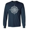thumbnail image 1 of Shop4Ever Men's Compass Traveling North South East West Long Sleeve Shirt Large Navy, 1 of 5