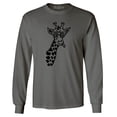 thumbnail image 1 of Shop4Ever Men's Cool Giraffe Cute Animal  Long Sleeve Shirt X-Large Charcoal, 1 of 5