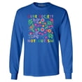 thumbnail image 1 of Shop4Ever Men's Cure Society Not Autism Florals Flowers Long Sleeve Shirt Medium Royal Blue, 1 of 5