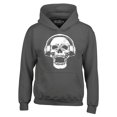 thumbnail image 1 of Shop4Ever Men's  DJ Skull Wearing Headphones Hooded Sweatshirt Hoodie XXX-Large Charcoal, 1 of 5