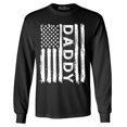 thumbnail image 1 of Shop4Ever Men's Daddy American Flag Long Sleeve Shirt 3XL Black, 1 of 5