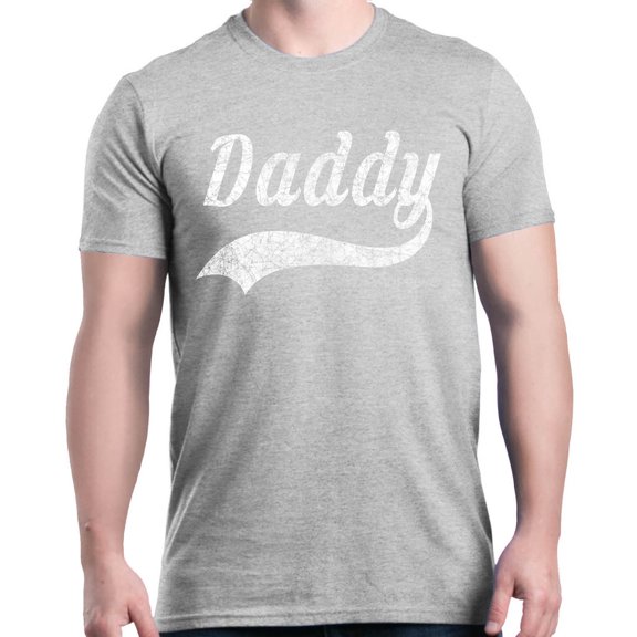 Shop4Ever Men's Daddy Classic Baseball Father's Day Graphic T-shirt Large Sports Grey