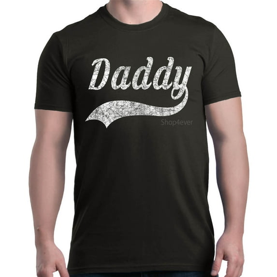 Shop4Ever Men's Daddy Classic Baseball Father's Day Graphic T-shirt Small Black