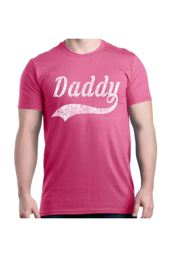 Men's Daddy Classic Baseball Father's Day Graphic T-shirt XX-Large Azalea Pink
