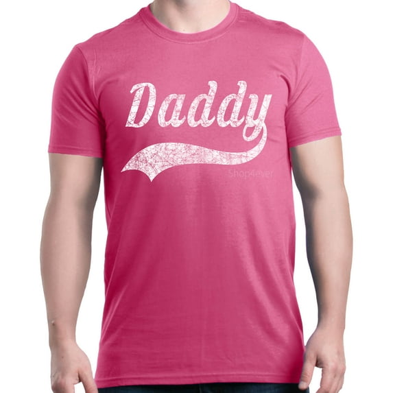 Shop4Ever Men's Daddy Classic Baseball Father's Day Graphic T-shirt XXX-Large Azalea Pink