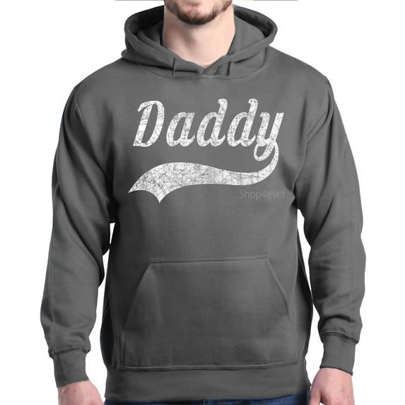 Shop4Ever Men's Daddy Classic Baseball Father's Day Hooded Sweatshirt Hoodie XXX-Large Charcoal