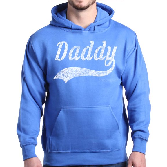 Shop4Ever Men's Daddy Classic Baseball Father's Day Hooded Sweatshirt Hoodie XXX-Large Royal Blue