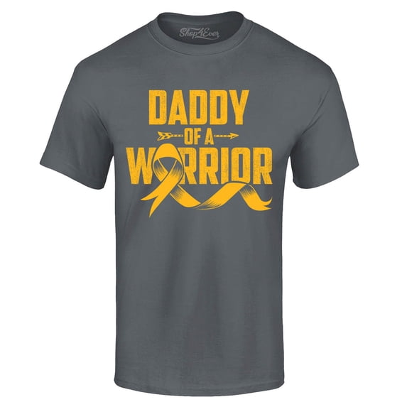 Shop4Ever Men's Daddy of a Warrior Graphic T-shirt Large Charcoal