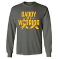 thumbnail image 1 of Shop4Ever Men's Daddy of a Warrior Long Sleeve Shirt Small Charcoal, 1 of 5