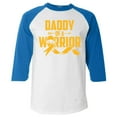 thumbnail image 1 of Shop4Ever Men's Daddy of a Warrior Raglan Baseball Shirt X-Large White/Blue, 1 of 5