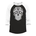 thumbnail image 1 of Shop4Ever Men's  Day of The Dead White Skull Raglan Baseball Shirt XXX-Large Black/White, 1 of 4