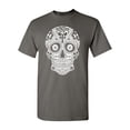 thumbnail image 1 of Shop4Ever Men's Day of the Dead White Skull Graphic T-shirt Medium Charcoal, 1 of 5