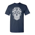 thumbnail image 1 of Shop4Ever Men's Day of the Dead White Skull Graphic T-shirt XXX-Large Navy, 1 of 5
