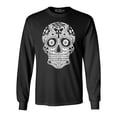 thumbnail image 1 of Shop4Ever Men's Day of the Dead White Skull Long Sleeve Shirt Small Black, 1 of 5