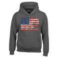 thumbnail image 1 of Shop4Ever Men's Distressed American Flag Horizontal USA Patriotic 4th of July Hooded Sweatshirt Hoodie XX-Large Charcoal, 1 of 5