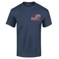 thumbnail image 1 of Shop4Ever Men's Distressed American Flag Pocket Size USA Patriotic 4th of July  Graphic T-shirt XXXX-Large Navy, 1 of 5