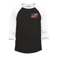 thumbnail image 1 of Shop4Ever Men's Distressed American Flag Pocket Size USA Patriotic 4th of July  Raglan Baseball Shirt X-Small Black/White, 1 of 4