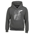 thumbnail image 1 of Shop4Ever Men's Distressed Hockey American Flag Patriotic Sports  Hooded Sweatshirt Hoodie X-Large Charcoal, 1 of 5
