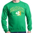 thumbnail image 1 of Shop4Ever Men's Distressed Irish Flag St. Patrick's Day Crewneck Sweatshirt Medium Irish Green, 1 of 5