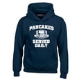 thumbnail image 1 of Shop4Ever Men's Distressed Pancakes Served Daily Funny Football Hooded Sweatshirt Hoodie XX-Large Navy, 1 of 5