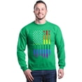 thumbnail image 1 of Shop4Ever Men's Distressed Rainbow Flag Gay Pride Crewneck Sweatshirt Medium Irish Green, 1 of 5