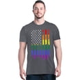 thumbnail image 1 of Shop4Ever Men's Distressed Rainbow Flag Gay Pride Graphic T-shirt Medium Dark Heather, 1 of 5