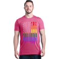 thumbnail image 1 of Shop4Ever Men's Distressed Rainbow Flag Gay Pride Graphic T-shirt XXX-Large Azalea Pink, 1 of 5
