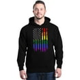 thumbnail image 1 of Shop4Ever Men's Distressed Rainbow Flag Gay Pride Hooded Sweatshirt Hoodie XX-Large Black, 1 of 5