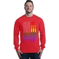 thumbnail image 1 of Shop4Ever Men's Distressed Rainbow Flag Gay Pride Long Sleeve Shirt Small Red, 1 of 5