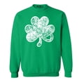 thumbnail image 1 of Shop4Ever Men's Distressed Shamrock Heart St. Patrick's Day Crewneck Sweatshirt XX-Large Irish Green, 1 of 5