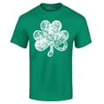 thumbnail image 1 of Shop4Ever Men's Distressed Shamrock Heart St. Patrick's Day Graphic T-shirt X-Large Kelly, 1 of 5