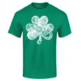 thumbnail image 1 of Shop4Ever Men's Distressed Shamrock Heart St. Patrick's Day Graphic T-shirt XXX-Large Kelly, 1 of 5