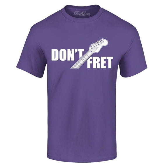 Shop4Ever Men's Don't Fret Guitar Musician Graphic T-shirt XXXXX-Large Purple