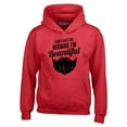 thumbnail image 1 of Shop4Ever Men's Don't Hate Me Because I'm Beardiful Funny Hooded Sweatshirt Hoodie X-Large Red, 1 of 5