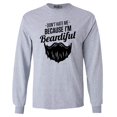 thumbnail image 1 of Shop4Ever Men's Don't Hate Me Because I'm Beardiful Funny Long Sleeve Shirt Medium Sports Grey, 1 of 5
