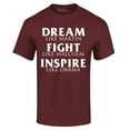 thumbnail image 1 of Shop4Ever Men's Dream Like Martin Fight Like Malcolm Inspire Like Obama Graphic T-shirt Medium Maroon, 1 of 5