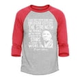 thumbnail image 1 of Shop4Ever Men's Dreamer Change The World Quote Harriet Tubman Raglan Baseball Shirt Small Heather Grey/Red, 1 of 4