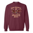 thumbnail image 1 of Shop4Ever Men's Easily Distracted by Dragons and Books Crewneck Sweatshirt Small Maroon, 1 of 5