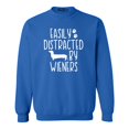 thumbnail image 1 of Shop4Ever Men's Easily Distracted by Wieners Weenie Dog Crewneck Sweatshirt Medium Royal Blue, 1 of 5