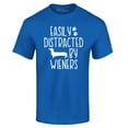 thumbnail image 1 of Shop4Ever Men's Easily Distracted by Wieners Weenie Dog Graphic T-shirt Medium Royal Blue, 1 of 5