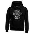 thumbnail image 1 of Shop4Ever Men's Easily Distracted by Wieners Weenie Dog Hooded Sweatshirt Hoodie Small Black, 1 of 5