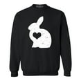 thumbnail image 1 of Shop4Ever Men's Easter Bunny Rabbit with Heart Crewneck Sweatshirt XXXXX-Large Black, 1 of 5