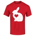 thumbnail image 1 of Shop4Ever Men's Easter Bunny Rabbit with Heart Graphic T-shirt Small Red, 1 of 5
