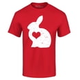 thumbnail image 1 of Shop4Ever Men's Easter Bunny Rabbit with Heart Graphic T-shirt X-Large Red, 1 of 5