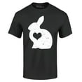 thumbnail image 1 of Shop4Ever Men's Easter Bunny Rabbit with Heart Graphic T-shirt XX-Large Black, 1 of 5